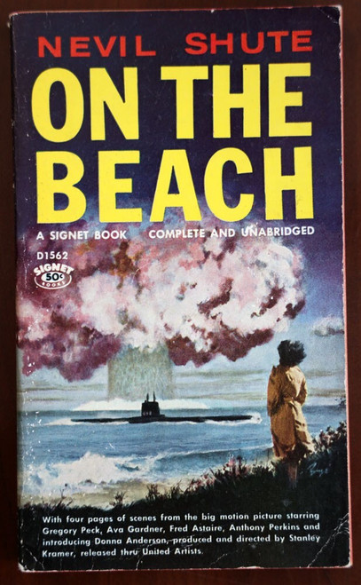 ON THE BEACH by Nevil Shute 1960 Vintage Signet Paperback D1562 Movie Edition
