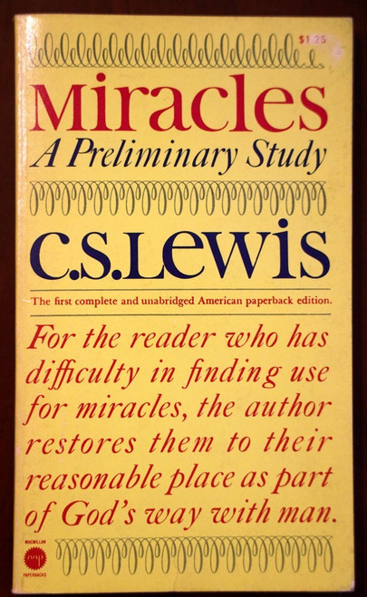 MIRACLES A Preliminary Study by C.S. Lewis 1974 Vintage Paperback Macmillan