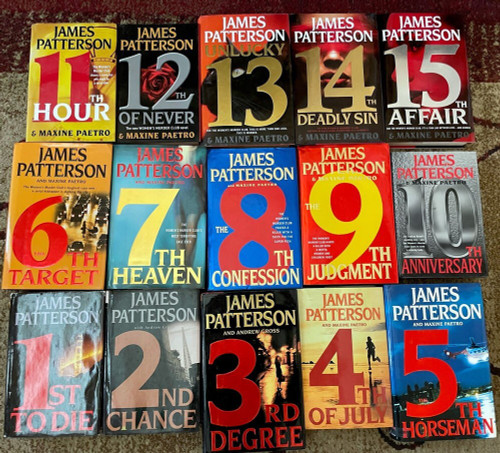 Lot of JAMES PATTERSON Books 1-15 HC/DJ Women's Murder Club Serie First Editions