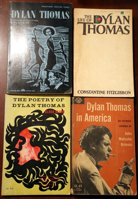 Lot of 4 Vintage DYLAN THOMAS Paperback Books POETRY, LIFE, IN AMERICA, ESSAYS