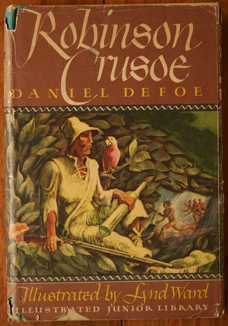 Robinson Crusoe by Daniel DeFoe 1946 HC/DJ Illustrated Junior Library Lynd Ward