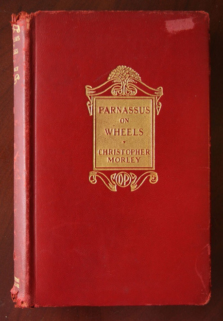 PARNASSUS ON WHEELS by Christopher Morley 1927 Doubleday Vintage Red Leather