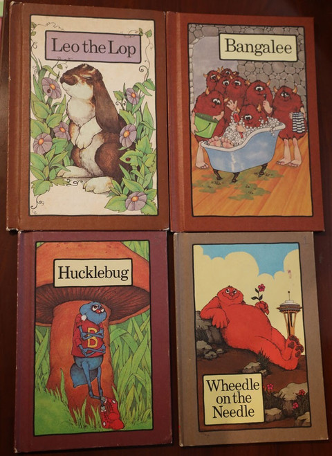 Lot of 4 Vintage Hardcover Stephen Cosgrove Books Leo the Lop Bangalee Hucklebug