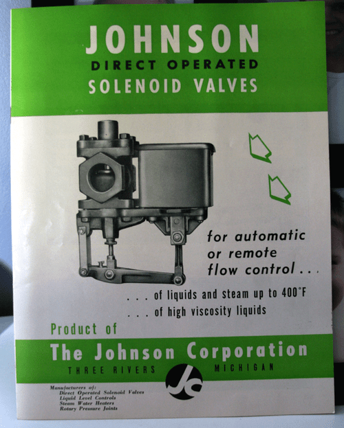JOHNSON Solenoid Valves Catalog Three Rivers, Michigan STEAM WATER HEATERS