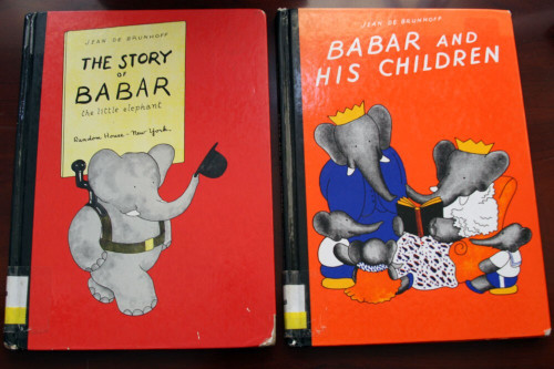 Story of Babar 1961 + Babar and His Children 1966 by Jean De Brunhoff Book Lot