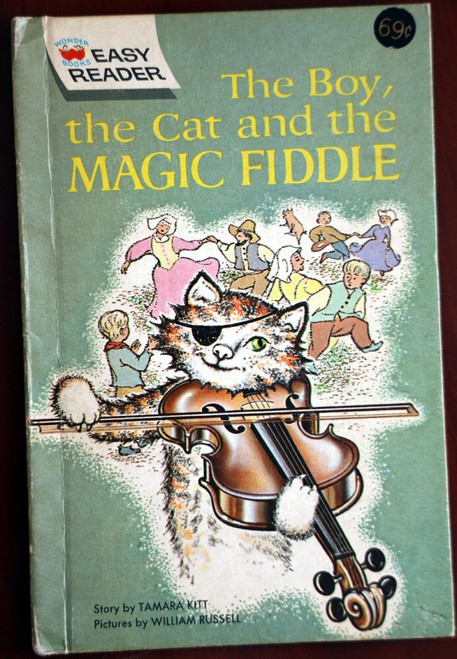 The Boy, the Cat and the Magic Fiddle by Tamara Kitt 1964 Vintage Easy Reader HC
