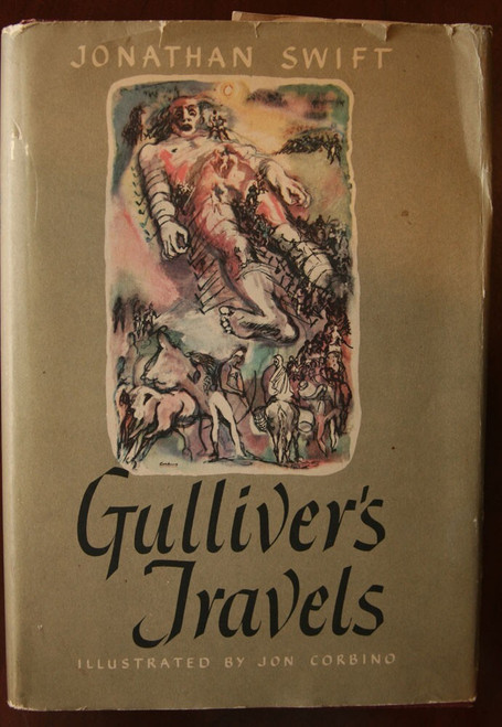 Gulliver's Travels by Jonathan Swift & Jon Corbino 1945 HC/DJ Literary Guild
