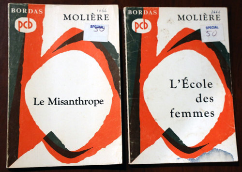 MOLIERE Le Misanthrope + L'Ecole des Femmes BORDAS Book Lot Play/Theatre 1967