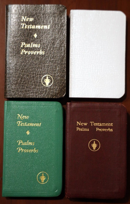 Lot - 4 Vintage Pocket NEW TESTAMENTS Gideons PSALMS/PROVERBS Maroon/Green/Brown