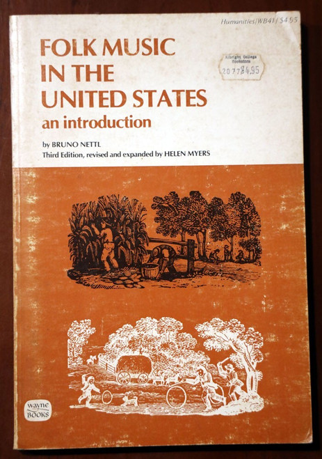 Folk Music in the United States - Bruno Nettl 1976 Vintage Paperback Helen Myers