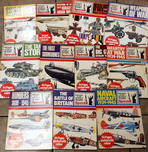 HISTORY OF THE WORLD WARS Special - Lot of 11 Issues 1970's Excellent WWI WWII +