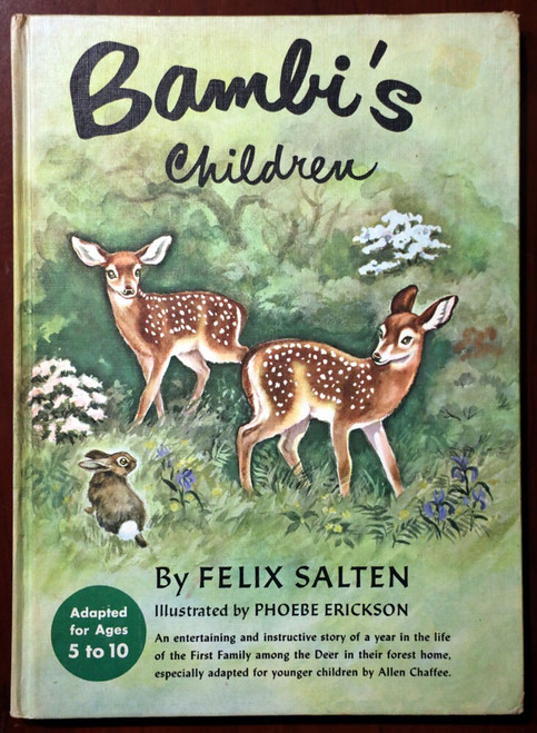 Bambi's Children by Felix Salten 1950 Illustrated by Phoebe Erickson VINTAGE