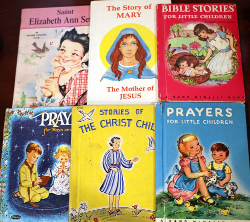 Lot of 6 Vintage Religious Children's Books PRAYERS, BIBLE STORIES Christian
