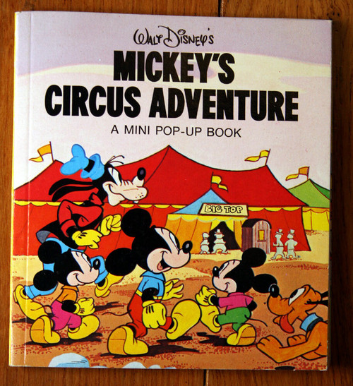 Walt Disney's MICKEY'S CIRCUS ADVENTURE Mini Pop-Up Book 1976 Vintage