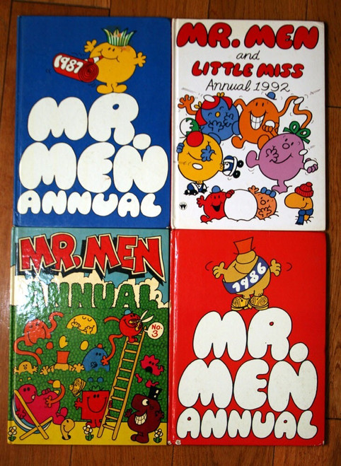 Mr. Men Annual Hardcover Book Lot 1981 (No 3), 1986, 1987, 1992 Roger Hargreaves