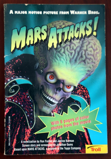 MARS ATTACKS! Movie Novelization Paperback TROLL 1996 Color Photos from the Film