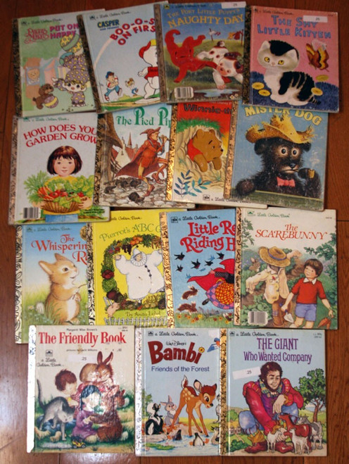 Lot 15 Vintage Little Golden Books Pierrot's ABC Garden, Casper, Winne-the-Pooh