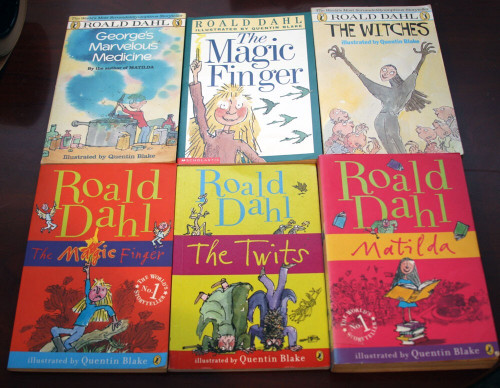 Lot of 6 ROALD DAHL Paperback Books - MATILDA, THE WITCHES, MAGIC FINGER, TWITS