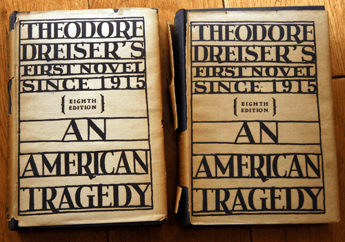 AN AMERICAN TRAGEDY by Theodore Dreiser HC/DJ 1929 8th Edition Vol. 1 & 2 Set