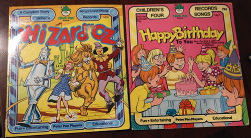 WIZARD OF OZ + HAPPY BIRTHDAY TO YOU Vintage PETER PAN Record Lot 45 RPM Sealed