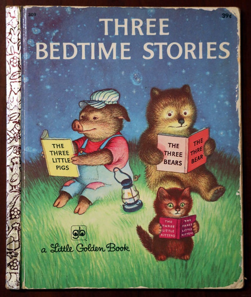 THREE BEDTIME STORIES Little Golden Book #309 Garth Williams 1971 "L" Edition