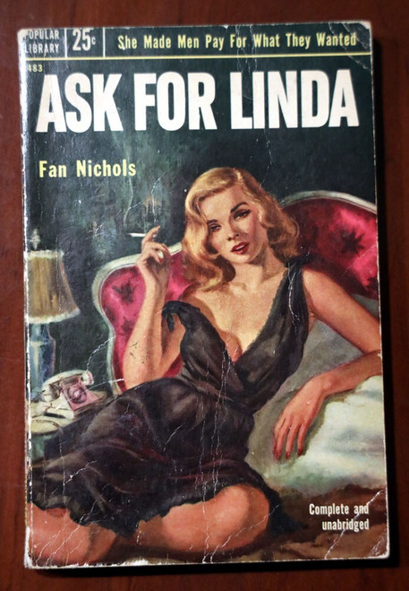 ASK FOR LINDA by Fan Nichols 1953  Vintage Popular Library Paperback #483 SCARCE