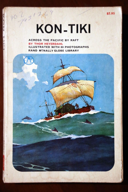 KON-TIKI by Thor Heyerdahl 1964 Rand McNally Globe Paperback #1927 Illustrated