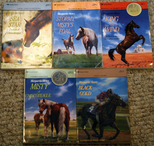 Lot of 5 Marguerite Henry King of the Wind, Black Gold, Sea Star, Misty, Stormy