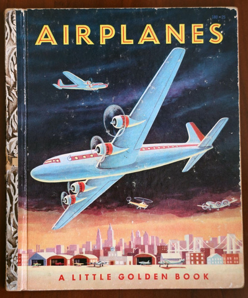 AIRPLANES by Ruth Mabee Lachman 1953 Vintage Little Golden Book #180 "A" 1st Ed.