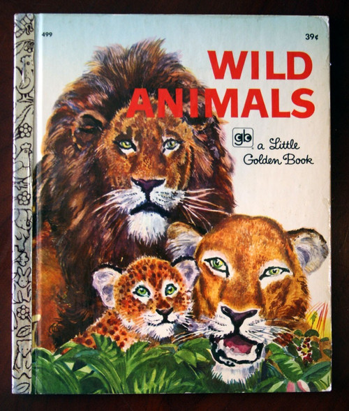 WILD ANIMALS 1971 Vintage Little Golden Book Illustrated by Feodor Rojanokovsky