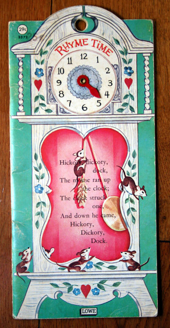 RHYME TIME #3372 LOWE James & Jonathan 1963 Vintage Die-Cut CLOCK Childrens Book