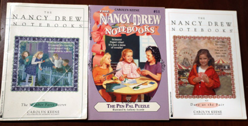 NANCY DREW NOTEBOOKS #1 Slumber Party Secret + #11 Pen Pal Puzzle Carolyn Keene