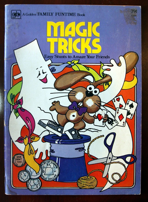MAGIC TRICKS Easy Stunts to Amaze Friends 1975 Golden Family Funtime Book Unused