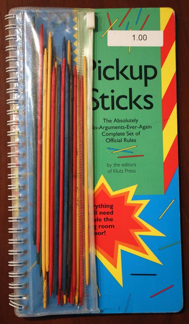 PICKUP STICKS Klutz Press 1993 Official Rules Book + Wooden Sticks Game