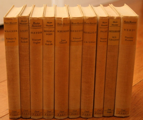 THE MASTER MUSICIANS 1950's J.M. Dent and Sons 10-Volume Vintage Book Set