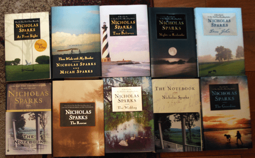 Lot of 10 NICHOLAS SPARKS Novels 6 Hardcover with Dust Jacket 2 Paperback 1st Ed