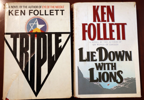 TRIPLE 1979 (6th) + LIE DOWN WITH LIONS 1986 (5th) by Ken Follett BOOK LOT HC/DJ