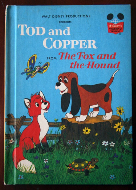 TOD AND COPPER from The Fox and the Hound 1981 Walt Disney Vintage Hardcover