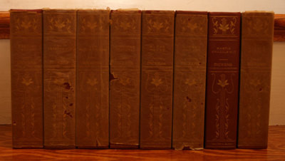 CHARLES DICKENS Antique Book Set WALTER J. BLACK 8 Volumes Dust Jackets "PHIZ"