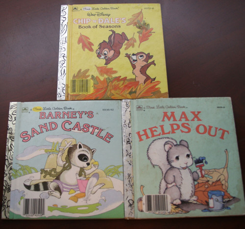First Little Golden Book Lot Chip 'N' Dale, Barney's Sand Castle, Max Helps Out