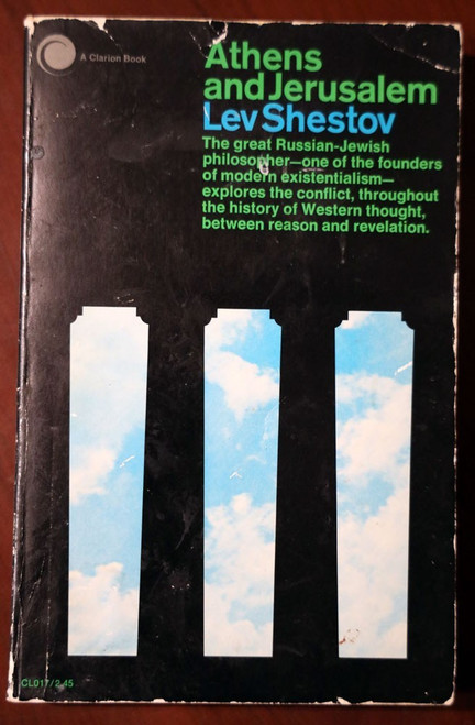 Athens and Jerusalem by Lev Shestov 1968 TPB 1st Print Russian-Jewish Philosophy
