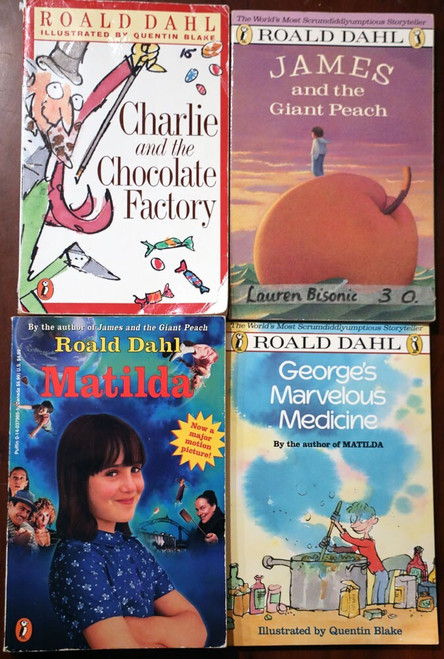 ROALD DAHL Children's Paperback Book Lot CHARLIE & CHOCOLATE FACTORY, MATILDA +