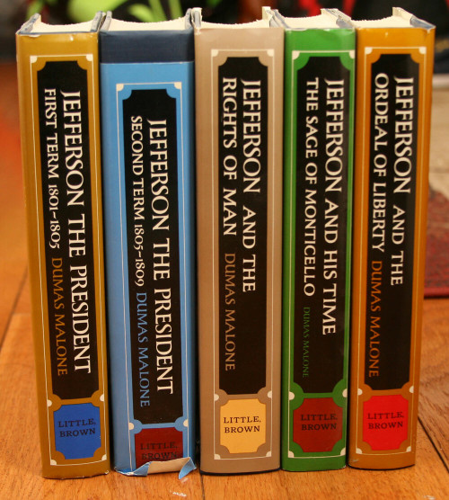 Thomas JEFFERSON Dumas Malone 5-Volume Book Set Historical Biography HC/DJ