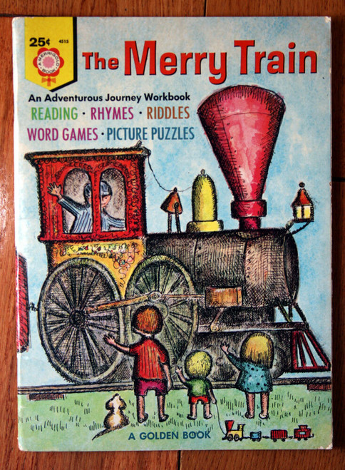 THE MERRY TRAIN A Merrigold Book 1965 Vintage Children's Workbook D'Ann Fago