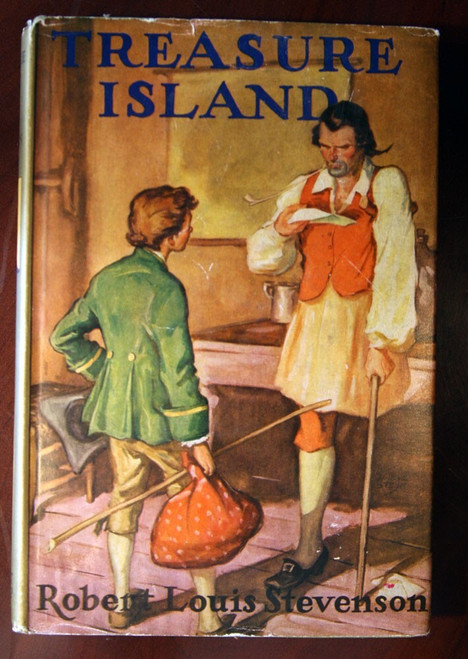 TREASURE ISLAND by Robert Louis Stevenson HC/DJ c. 1940's Famous Tales Adventure