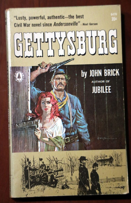 GETTYSBURG by John Brick 1960 Vintage Paperback CIVIL WAR Novel Popular Library