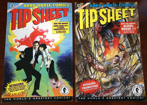 TIP SHEET Dark Horse Comic Book Lot #3 & #4 1992 & 1993 James Bond 007 + ALIENS