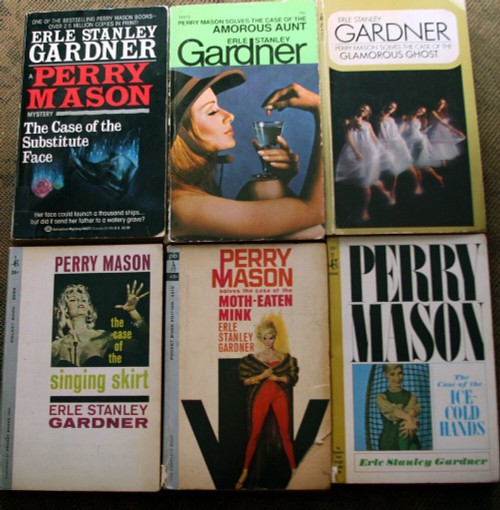 Lot of 6 ERLE STANLEY GARDNER Perry Mason Vintage Paperback Books Singing Skirt