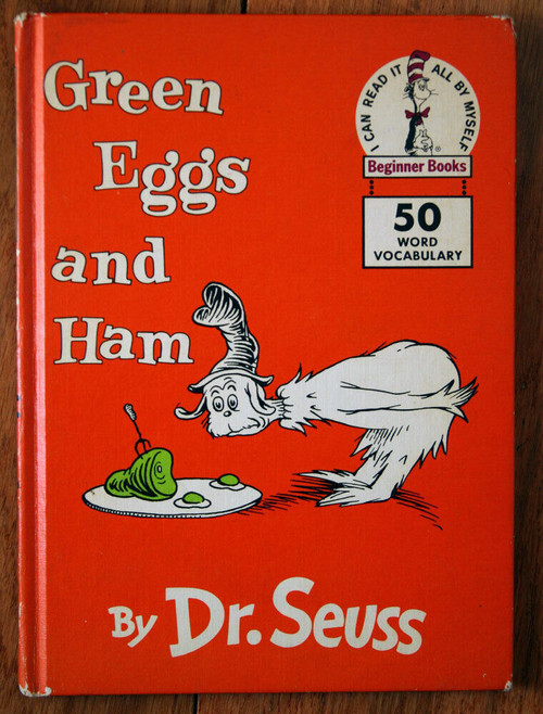 GREEN EGGS AND HAM by Dr. Seuss 1960 Vintage Beginner Books - 50 Word Vocabulary