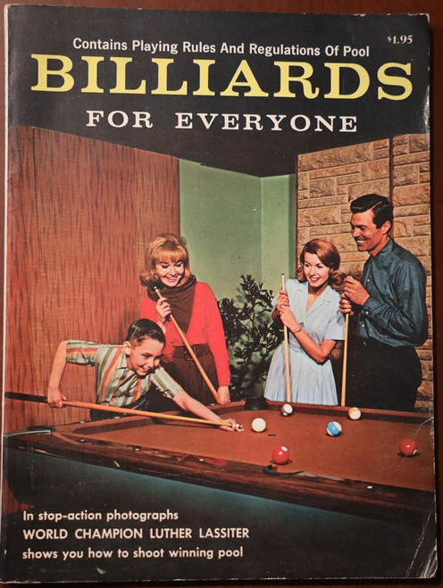 BILLIARDS FOR EVERYONE by Luther Lassiter 1973 Vintage Book POOL Rules/Strategy